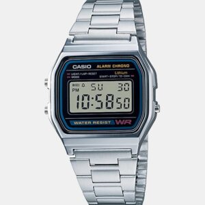 alt="relógio de pulso CASIO A158WA vintage prata"