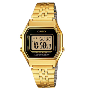 alt="relógio de pulso casio vintage dourado LA680WGA-1"